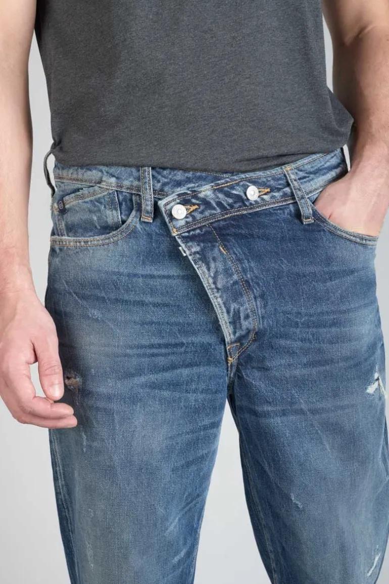 Le Temps des Cerises 1998 Basic 7/8Eme Jeans Vintage Destroy Bleu N°2-Homme Coupe Relax