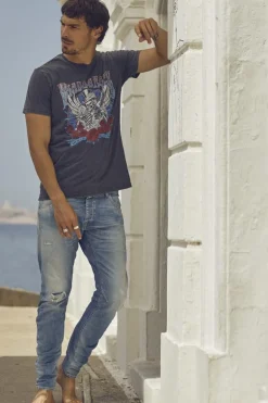 Le Temps des Cerises Alost 900/03 Tapered Arque Jeans Destroy Bleu N°4-Homme Coupe Tapered