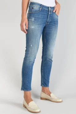 Le Temps des Cerises Anil Pulp Slim Taille Haute 7/8Eme Jeans Destroy Bleu N°3-Femme Coupe Slim