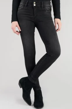 Le Temps des Cerises Bari Ultra Pulp Slim Taille Haute 7/8Eme Jeans Noir N°1-Femme Coupe Slim