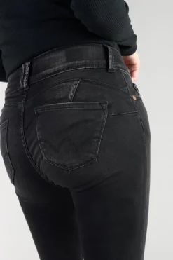 Le Temps des Cerises Bari Ultra Pulp Slim Taille Haute 7/8Eme Jeans Noir N°1-Femme Coupe Slim