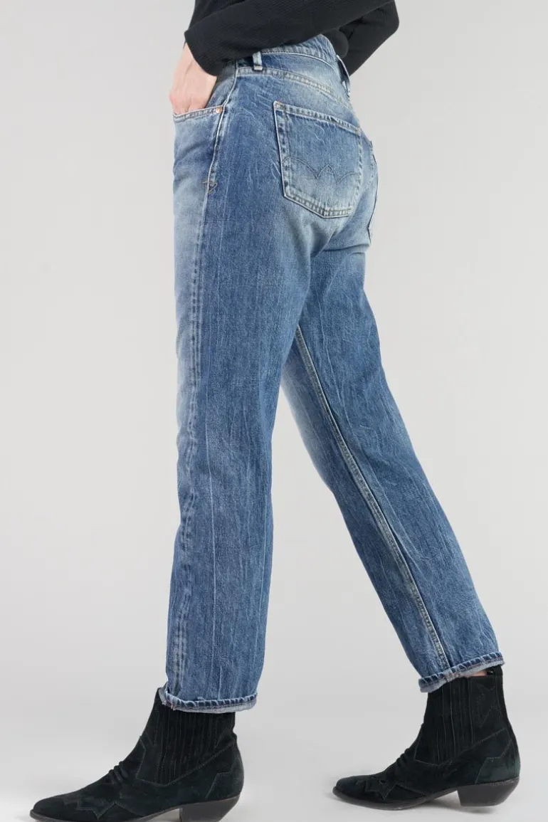 Le Temps des Cerises Basic 400/20 Mom Taille Haute 7/8Eme Jeans Bleu N°4-Femme Coupe Mom