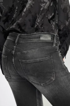 Le Temps des Cerises Basic 400/17 Mom Taille Haute 7/8Eme Jeans Noir N°1-Femme Coupe Regular