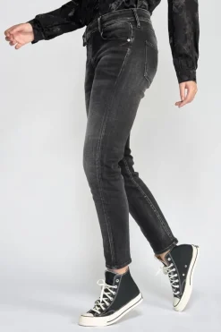 Le Temps des Cerises Basic 400/17 Mom Taille Haute 7/8Eme Jeans Noir N°1-Femme Coupe Regular