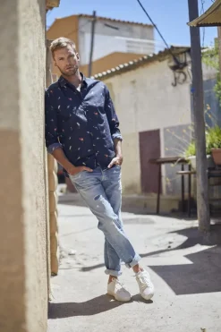 Le Temps des Cerises Basic 700/17 Relax Jeans Destroy Bleu N°5-Homme Coupe Regular Confort