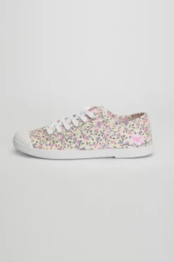 Le Temps des Cerises Baskets Basic A Motif Fleuri-Femme Chaussures