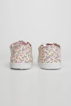 Le Temps des Cerises Baskets Basic A Motif Fleuri-Femme Chaussures