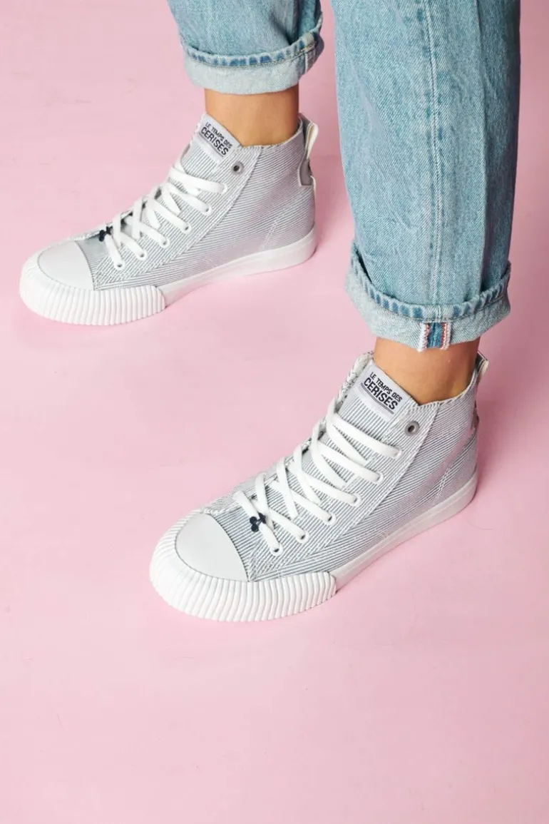 Le Temps des Cerises Baskets Montantes Harlo Rayees-Femme Chaussures