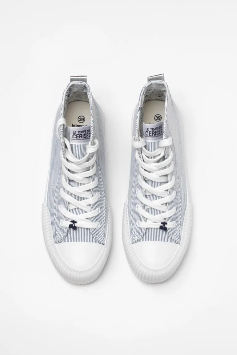 Le Temps des Cerises Baskets Montantes Harlo Rayees-Femme Chaussures