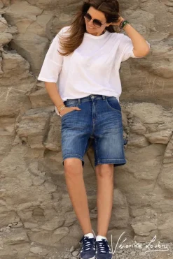 Le Temps des Cerises Bermuda Charpentier En Jeans Bleu By Veronika Loubry-Femme Jupes & Shorts