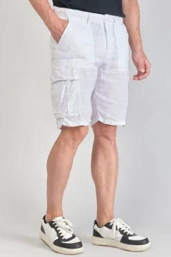 Le Temps des Cerises Bermuda En Lin Rocca Blanc-Homme Shorts & Bermudas