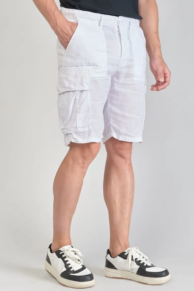 Le Temps des Cerises Bermuda En Lin Rocca Blanc-Homme Shorts & Bermudas
