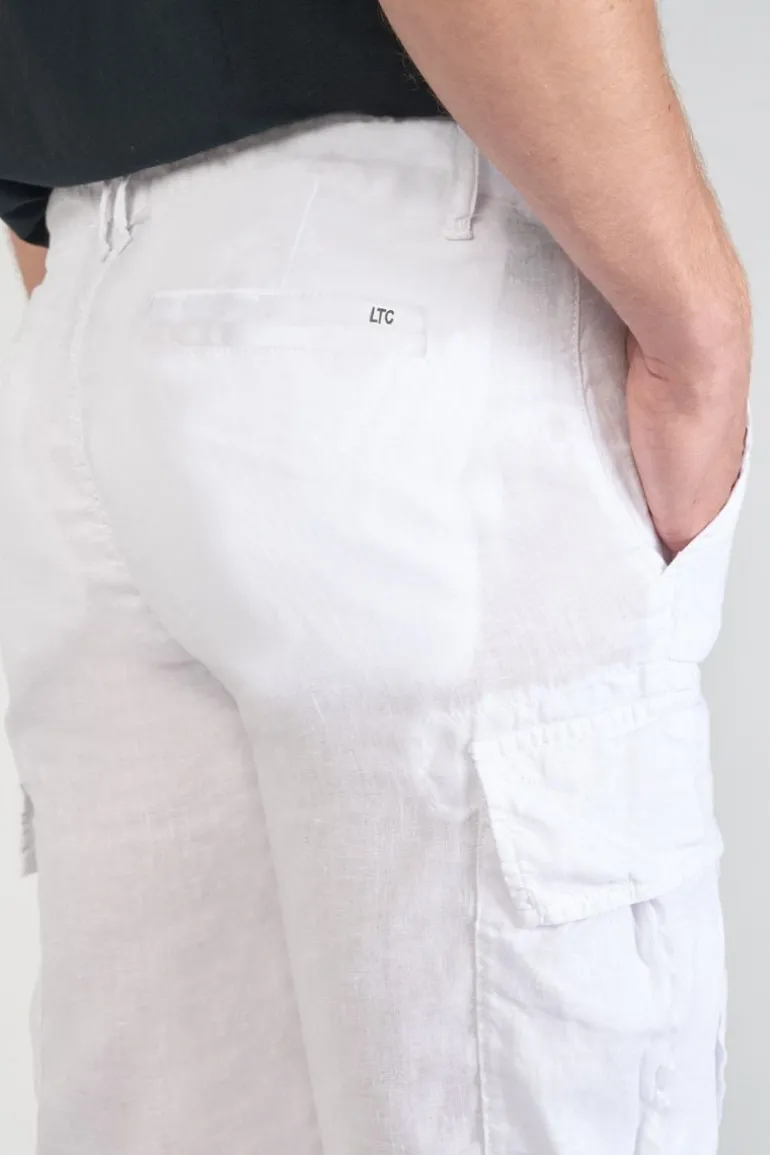 Le Temps des Cerises Bermuda En Lin Rocca Blanc-Homme Shorts & Bermudas