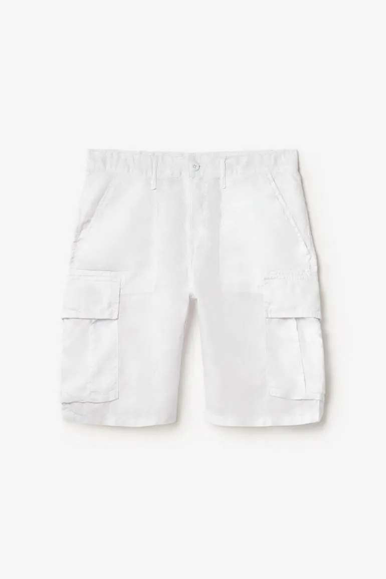 Le Temps des Cerises Bermuda En Lin Rocca Blanc-Homme Shorts & Bermudas