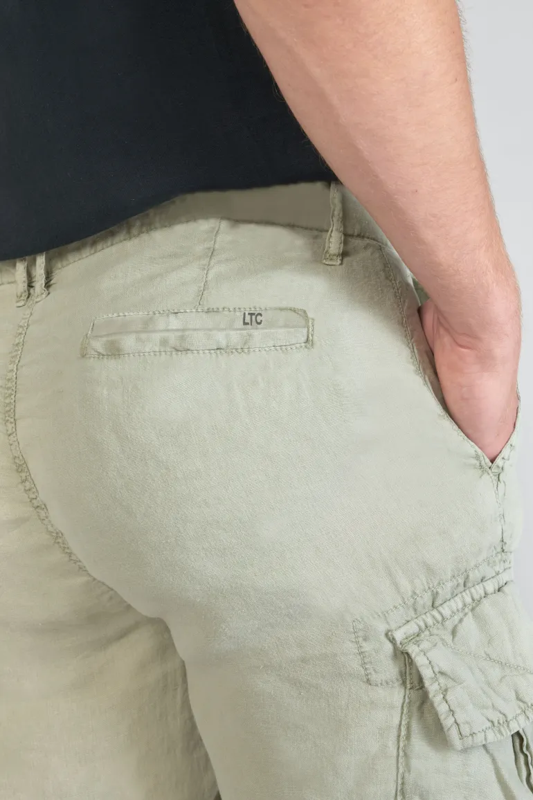 Le Temps des Cerises Bermuda En Lin Rocca Vert Amande-Homme Shorts & Bermudas