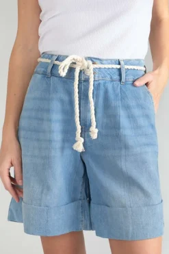 Le Temps des Cerises Bermuda Hellia En Jeans Bleu Clair-Femme Jupes & Shorts