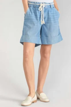 Le Temps des Cerises Bermuda Hellia En Jeans Bleu Clair-Femme Jupes & Shorts