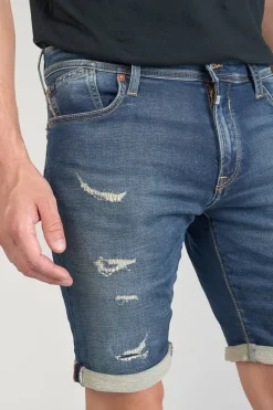 Le Temps des Cerises Bermuda Jogg Oc Bleu Delave Destroy-Homme Blue Jogg