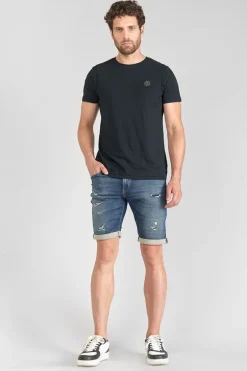 Le Temps des Cerises Bermuda Jogg Oc Bleu Delave Destroy-Homme Blue Jogg