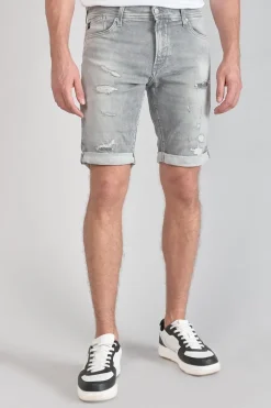 Le Temps des Cerises Bermuda Jogg Oc Gris Delave Destroy-Homme Blue Jogg