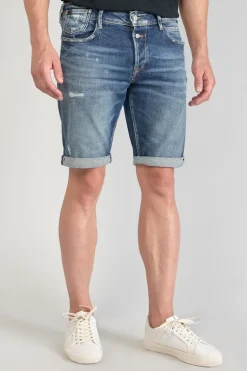 Le Temps des Cerises Bermuda Laredo En Jeans Bleu Fonce Destroy-Homme Bermudas