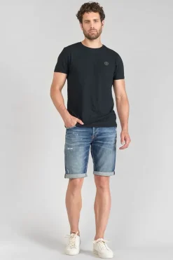 Le Temps des Cerises Bermuda Laredo En Jeans Bleu Fonce Destroy-Homme Bermudas