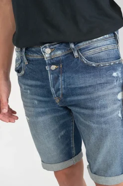 Le Temps des Cerises Bermuda Laredo En Jeans Bleu Fonce Destroy-Homme Bermudas