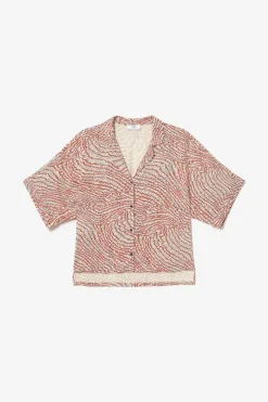 Le Temps des Cerises Blouse Freila A Motif Orange Et Noir-Femme Chemises