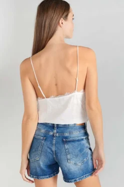 Le Temps des Cerises Body Caraco Luiss En Jacquard Ecru-Femme Tops