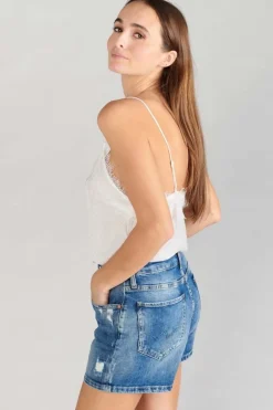 Le Temps des Cerises Body Caraco Luiss En Jacquard Ecru-Femme Tops