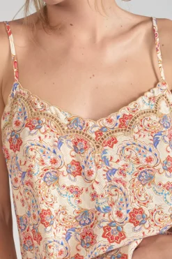 Le Temps des Cerises Caraco Bibb A Motif Cachemire-Femme Tops