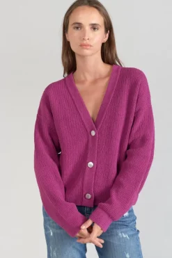 Le Temps des Cerises Cardigan Enel Violine-Femme Pulls & Sweats & Cardigans