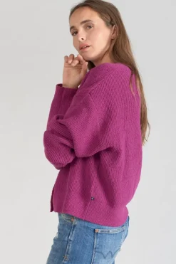 Le Temps des Cerises Cardigan Enel Violine-Femme Pulls & Sweats & Cardigans