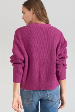 Le Temps des Cerises Cardigan Enel Violine-Femme Pulls & Sweats & Cardigans