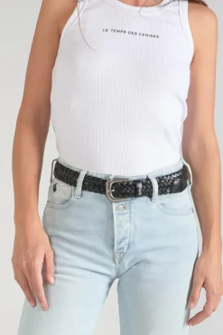 Le Temps des Cerises Ceinture Balk Noire Tressee-Femme Ceintures