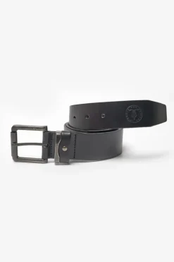 Le Temps des Cerises Ceinture Coral En Cuir Noir-Homme Ceintures