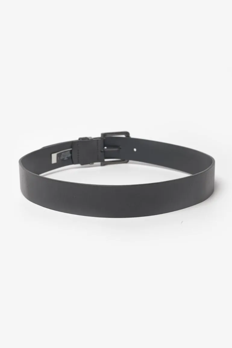 Le Temps des Cerises Ceinture Coral En Cuir Noir-Homme Ceintures