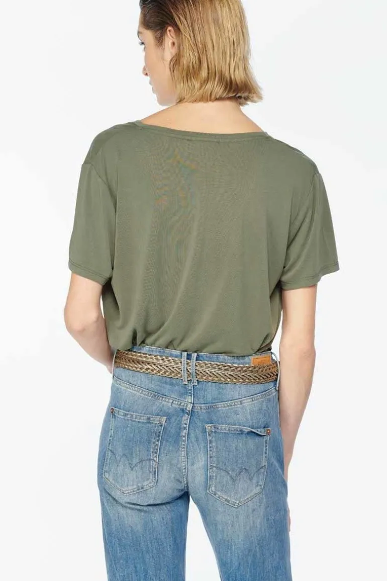 Le Temps des Cerises Ceinture En Cuir Jova Tressee Doree-Femme Ceintures