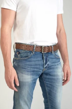 Le Temps des Cerises Ceinture Geles En Cuir Marron-Homme Ceintures