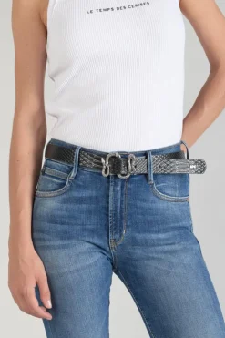 Le Temps des Cerises Ceinture Haouz A Motif Python Noir-Femme Ceintures