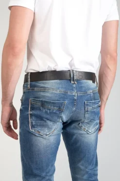 Le Temps des Cerises Ceinture Komel En Cuir Noir-Homme Ceintures