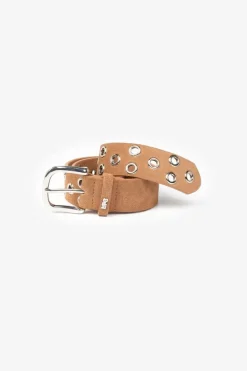 Le Temps des Cerises Ceinture Minog En Daim Marron-Femme Ceintures