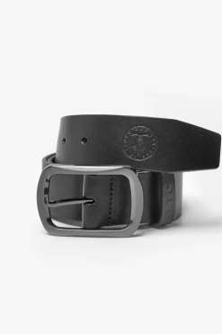 Le Temps des Cerises Ceinture Onis En Cuir Noir-Homme Ceintures