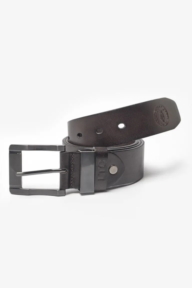 Le Temps des Cerises Ceinture Pegas En Cuir Marron-Homme Ceintures