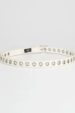 Le Temps des Cerises Ceinture Taouna En Cuir Blanc-Femme Ceintures