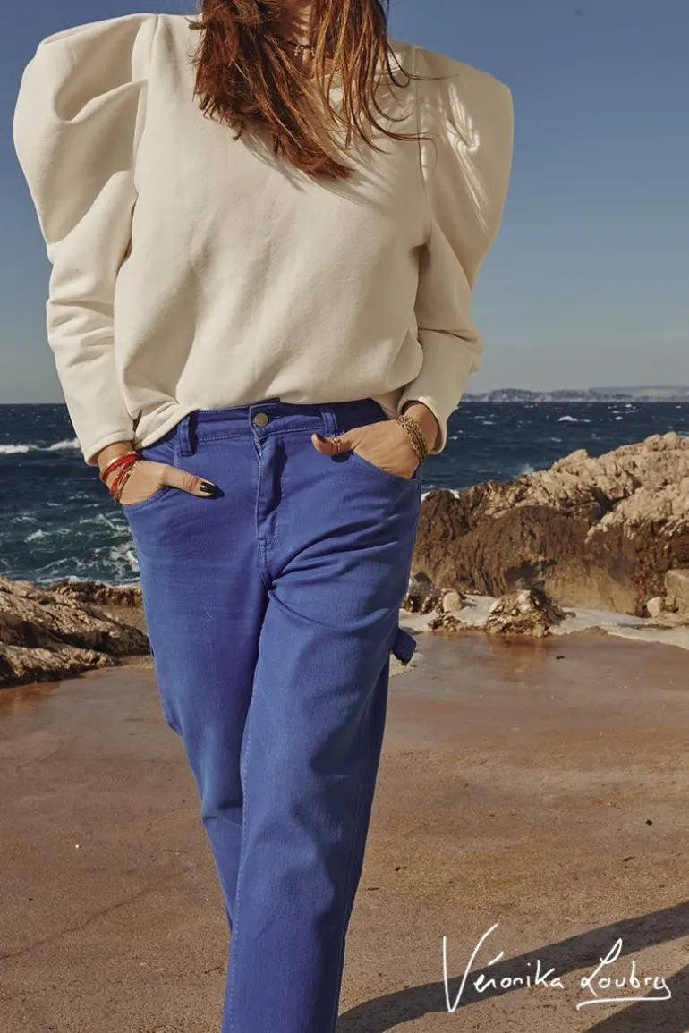 Le Temps des Cerises Charpentier Boyfit By Veronika Loubry Jeans Bleu-Femme Coupe Boyfit