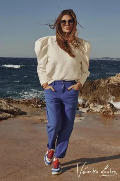 Le Temps des Cerises Charpentier Boyfit By Veronika Loubry Jeans Bleu-Femme Coupe Boyfit