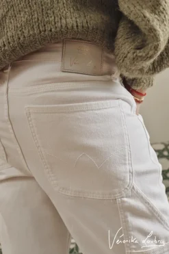 Le Temps des Cerises Charpentier Boyfit By Veronika Loubry Jeans Blanc-Femme Coupe Boyfit