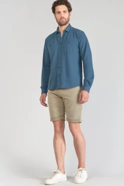 Le Temps des Cerises Chemise Adol Bleu Petrole-Homme Chemises