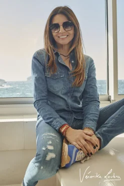 Le Temps des Cerises Chemise En Jeans Josy Bleue By Veronika Loubry-Femme Chemises Et Vestes